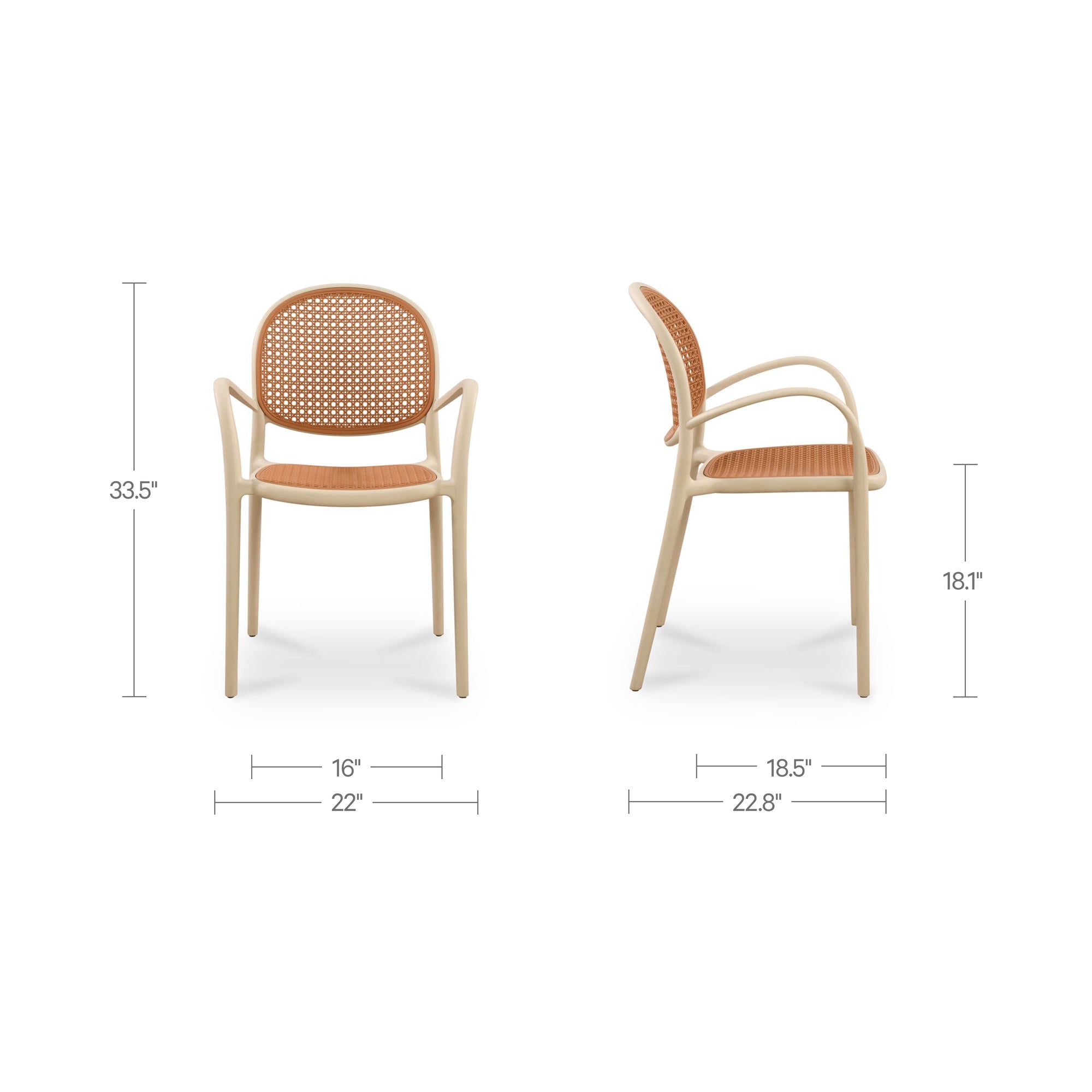 Moes Soren Outdoor Dining Chair White-Set of Two QX-1003-18
