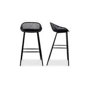 Moes Piazza Outdoor Barstool Black - Set Of Two QX-1004-02