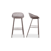 Moes Piazza Outdoor Barstool Grey - Set Of Two QX-1004-15