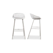 Moes Piazza Outdoor Barstool White - Set Of Two QX-1004-18