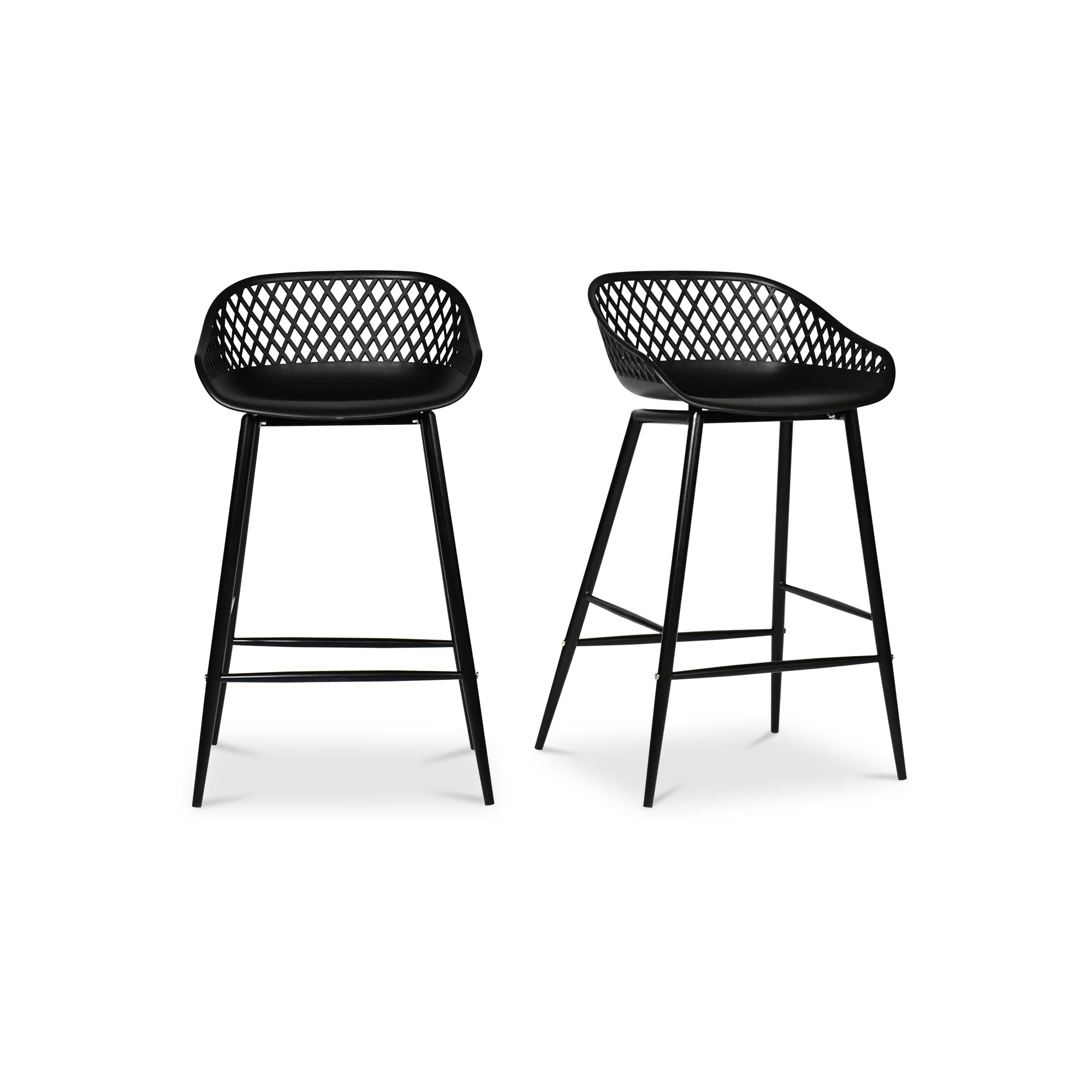Moes Piazza Outdoor Counter Stool Black - Set Of Two QX-1009-02
