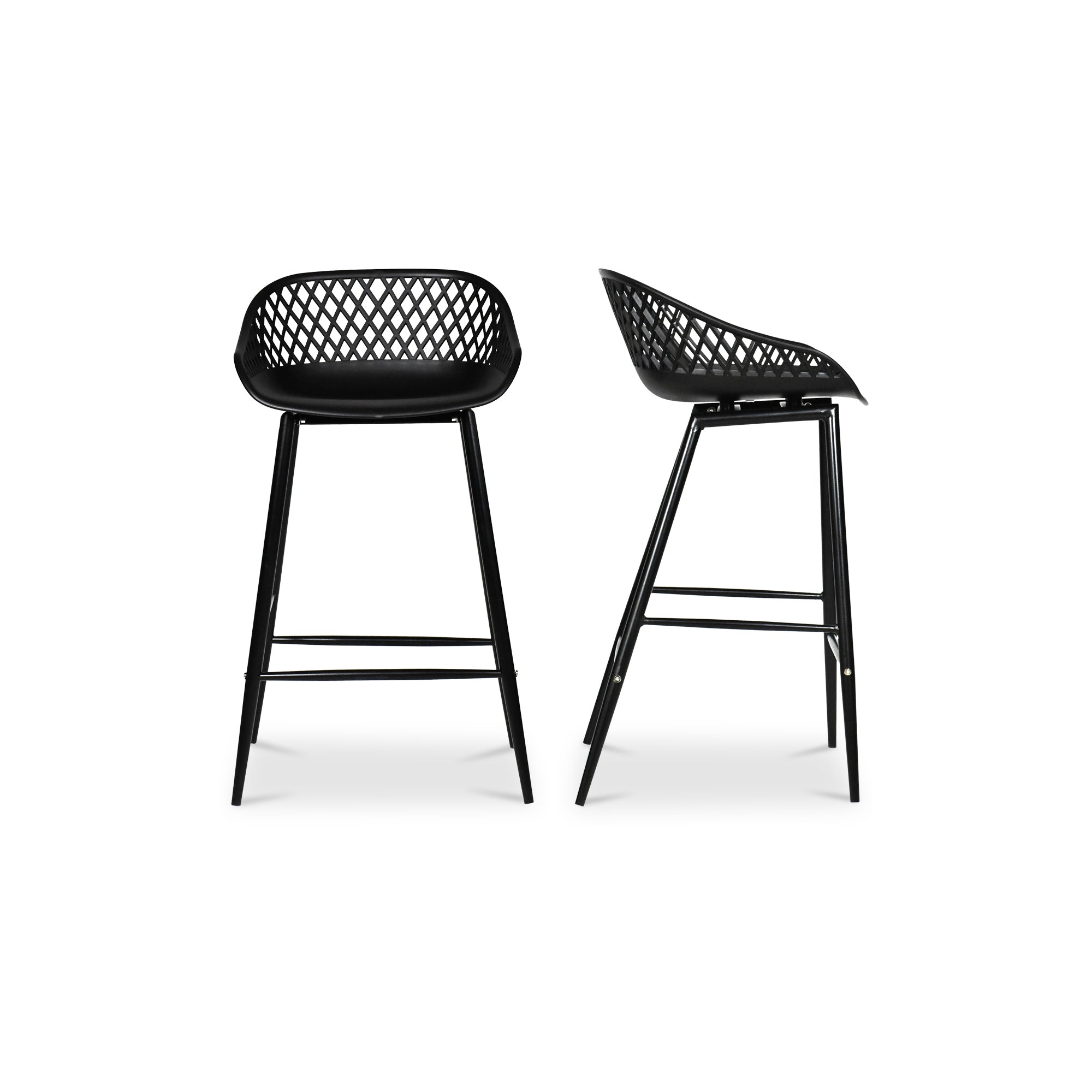 Moes Piazza Outdoor Counter Stool Black - Set Of Two QX-1009-02
