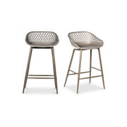 Moes Piazza Outdoor Counter Stool Grey - Set Of Two QX-1009-15