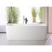 Duravit Qatego 70 7/8'' x 31 1/2'' Rectangular Freestanding Bathtub in White Solid Surface with Center Drain, Drain Included