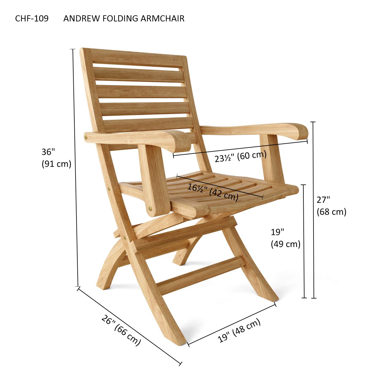 Andrew Folding Armchair (2-Pc)