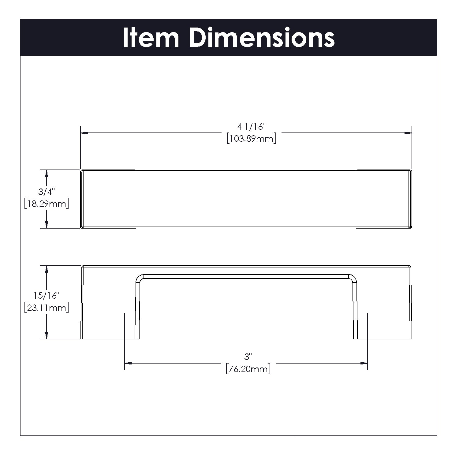 Hickory R077751, 3 Inch (76mm) Dash Pull (10 Pack)