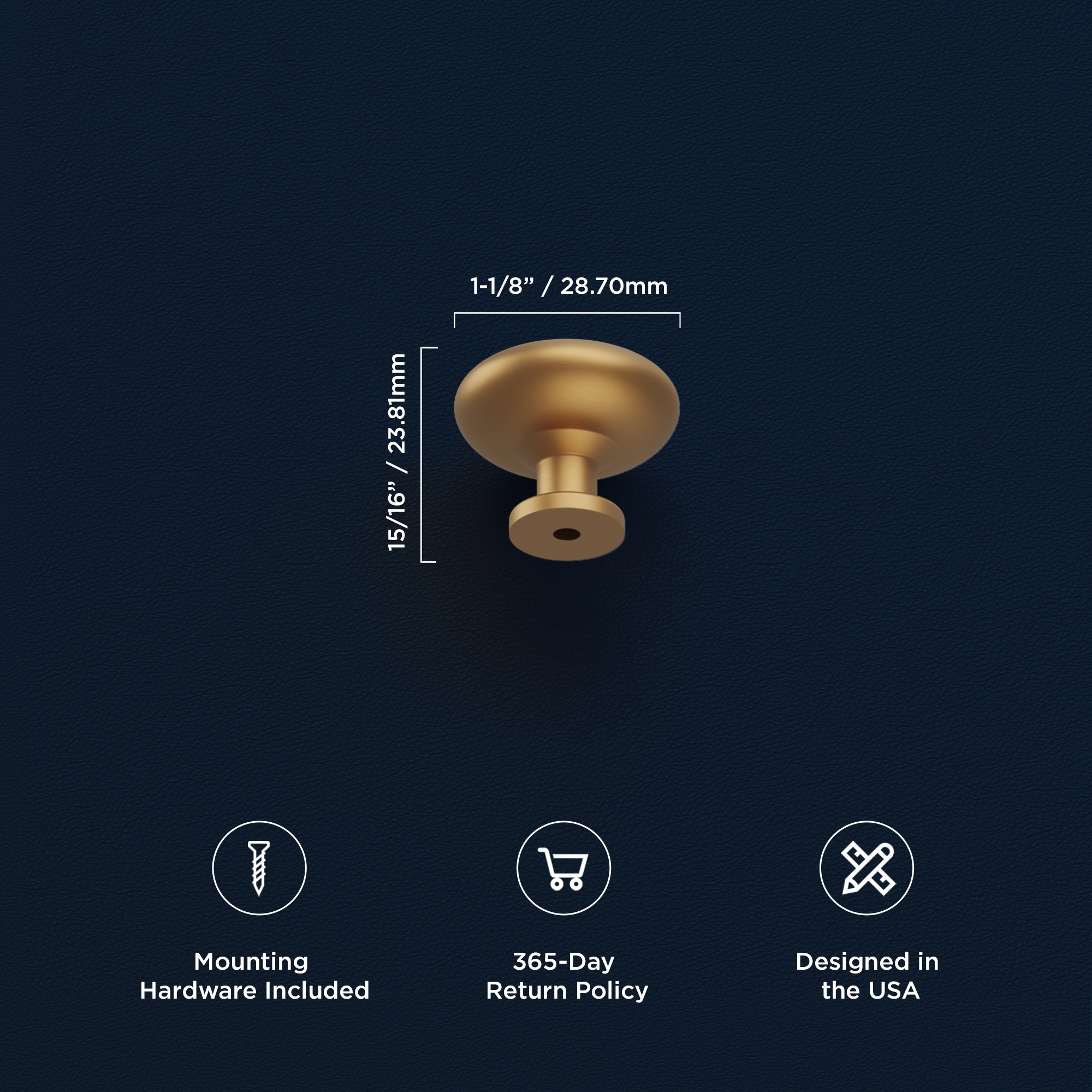 Hickory R077753, True Knob (10 Pack)