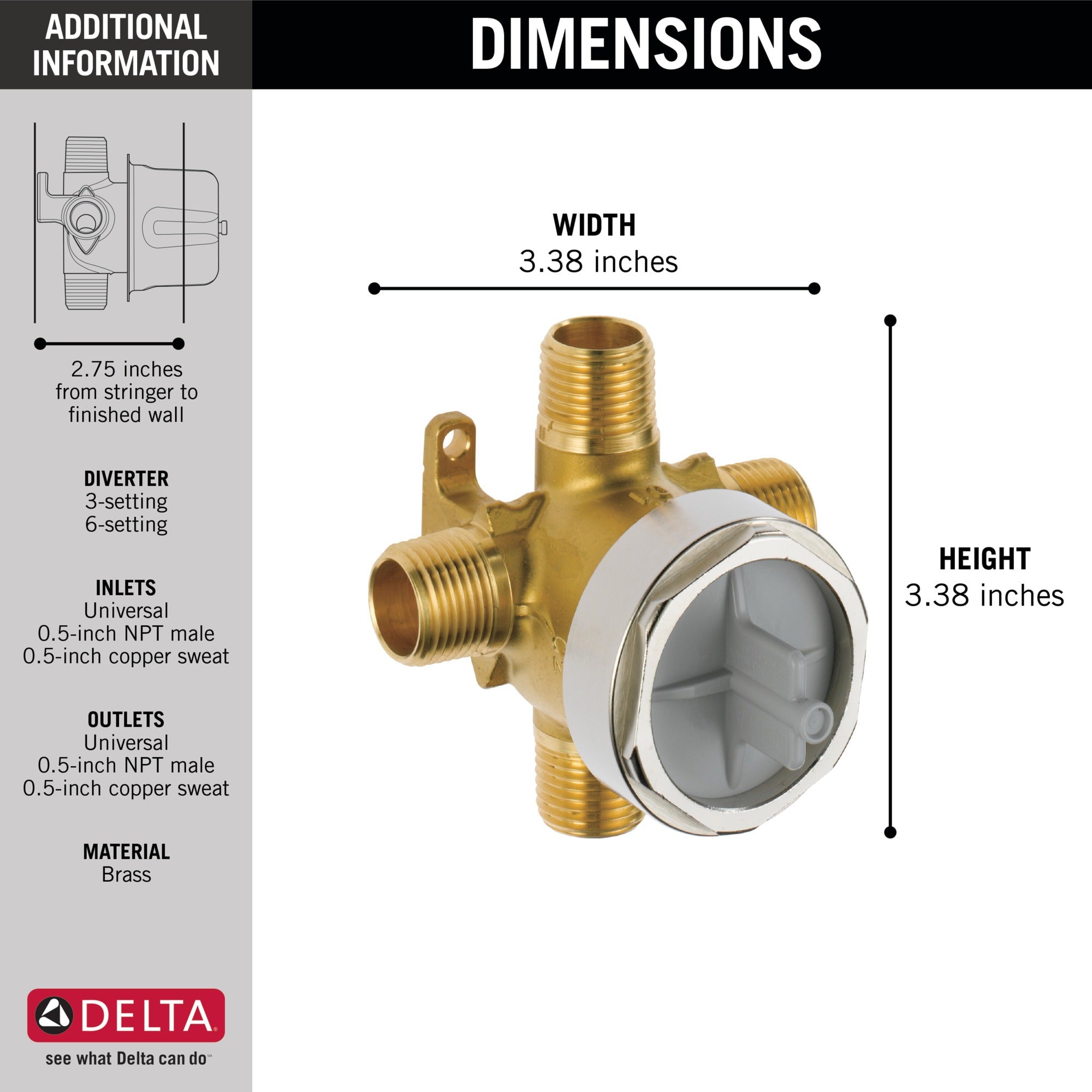 Delta Other 3- and 6-Setting Diverter Rough
