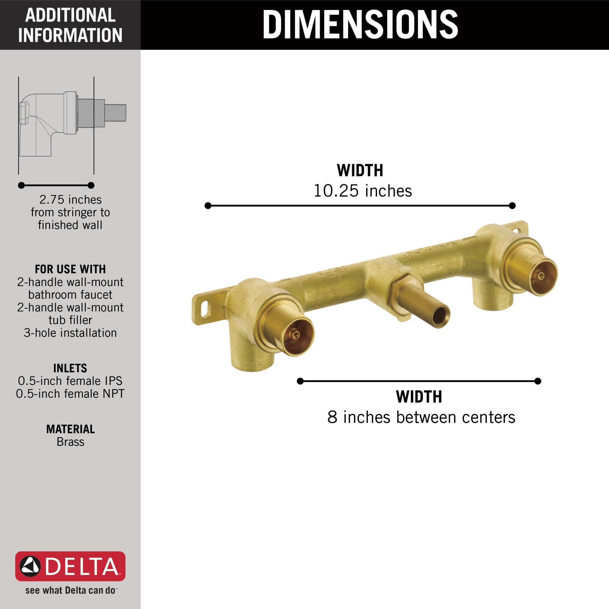 Delta Ara® Two Handle Wall Mount Rough