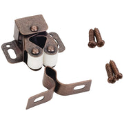 Hardware Resources Double Roller Catch with Strike and Screws - Dark Brushed Antique Copper