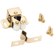 Hardware Resources Double Roller Catch with Strike and Screws - Polished Brass