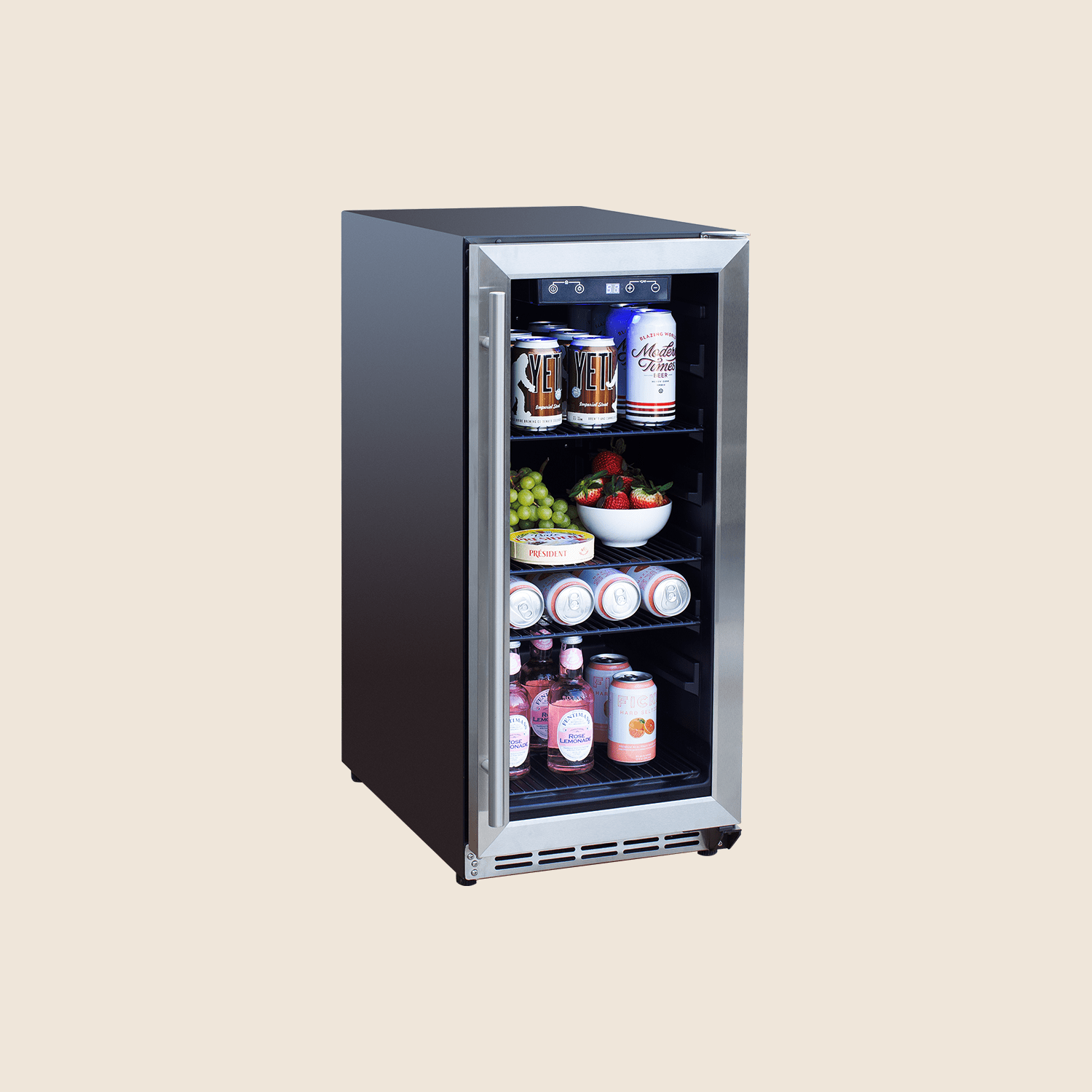 Summerset 15" 3.2 Cu Outdoor Rated Refrigerator w/ Glass Door, RFR-15G