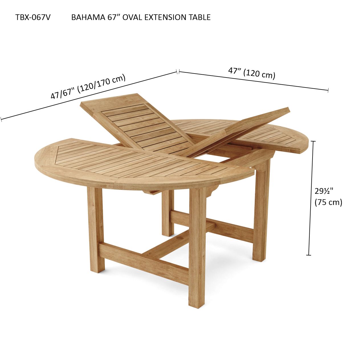 Bahama 67" Oval Extension Table