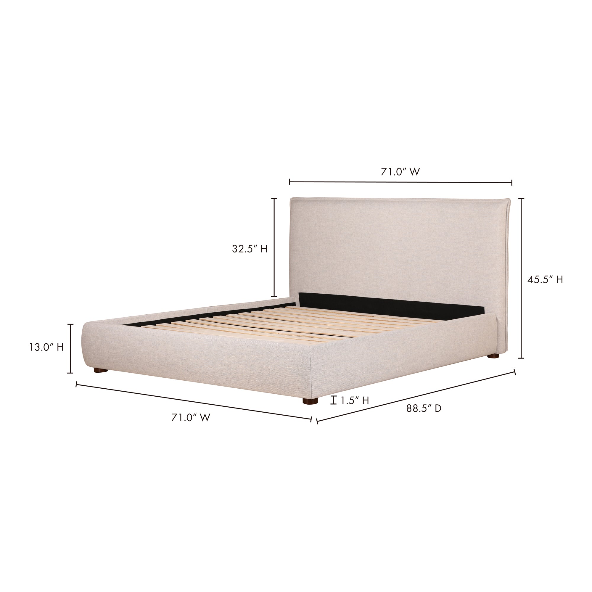 Moes Luzon Queen Bed Light Grey RN-1129-40-0