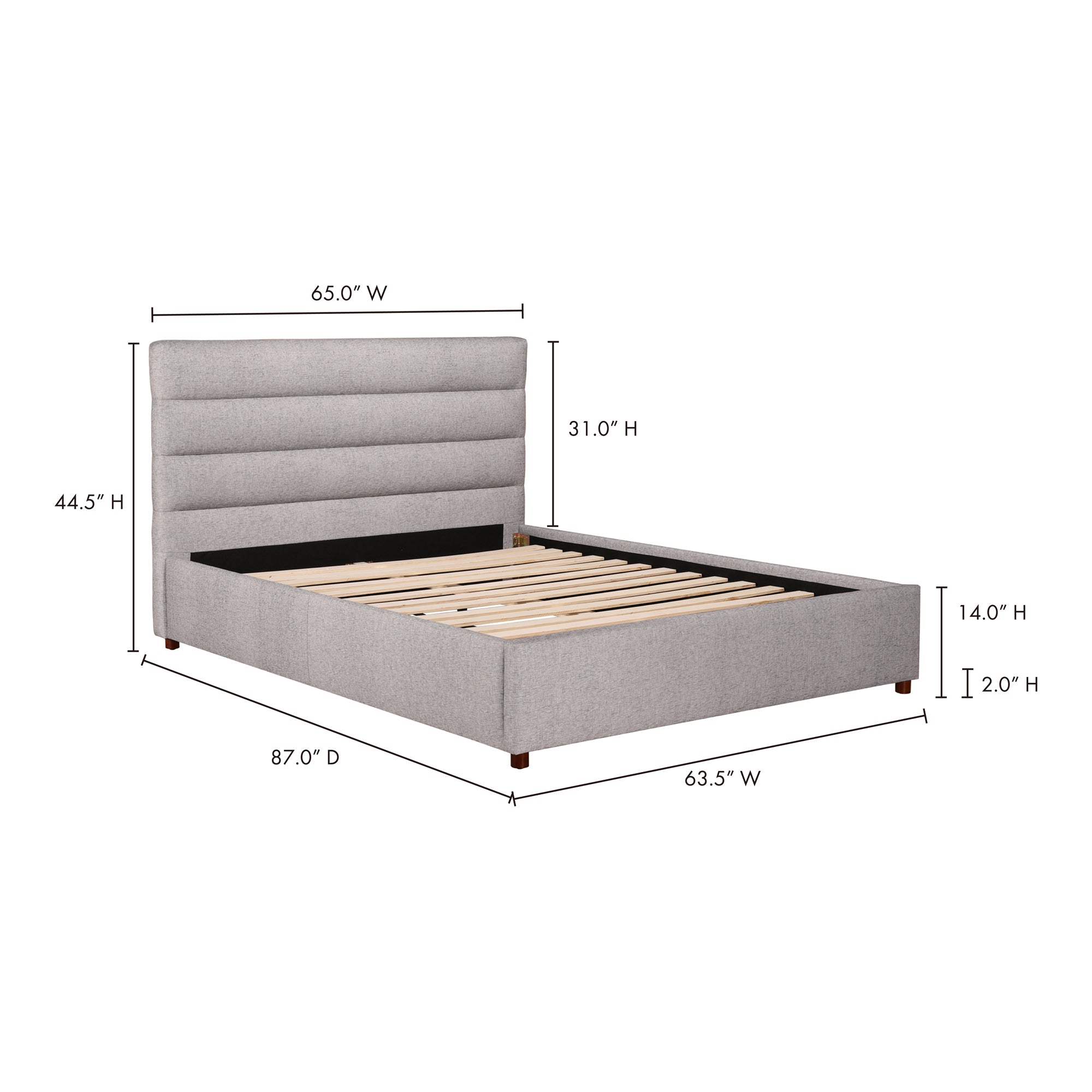 Moes Takio Queen Bed Light Grey RN-1139-29-0