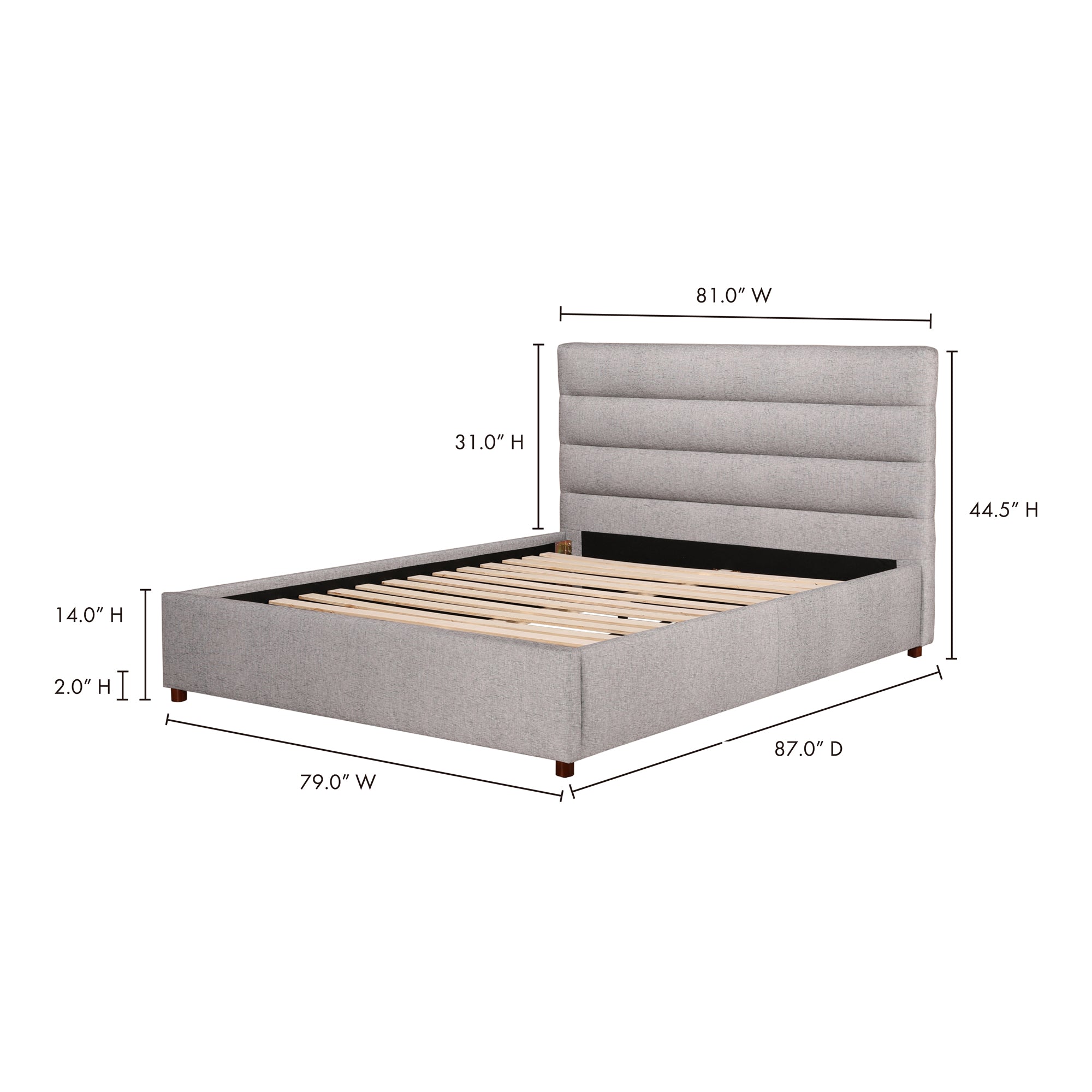 Moes Takio King Bed Light Grey RN-1140-29-0