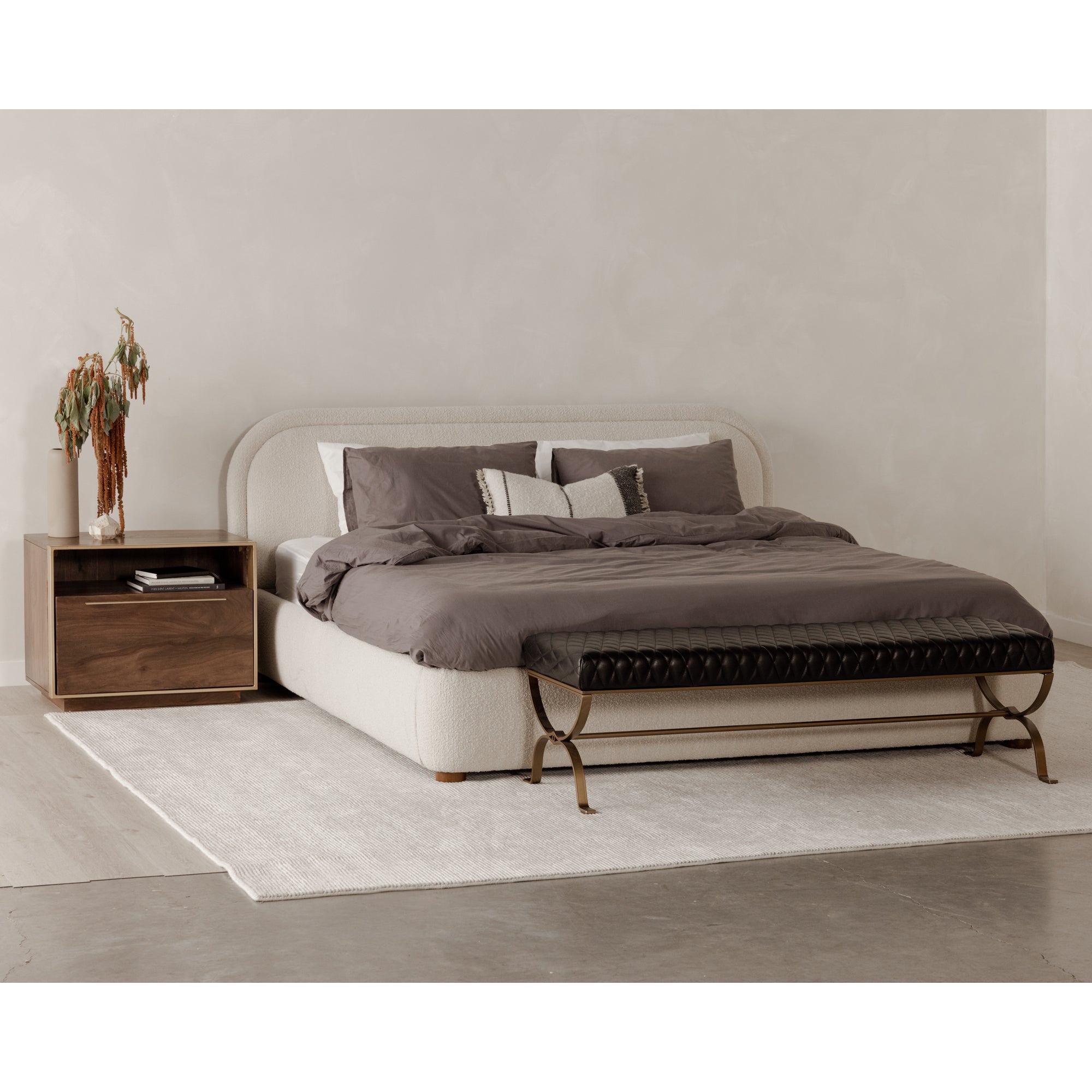 Moes Colin Queen Bed Oatmeal RN-1146-34-0