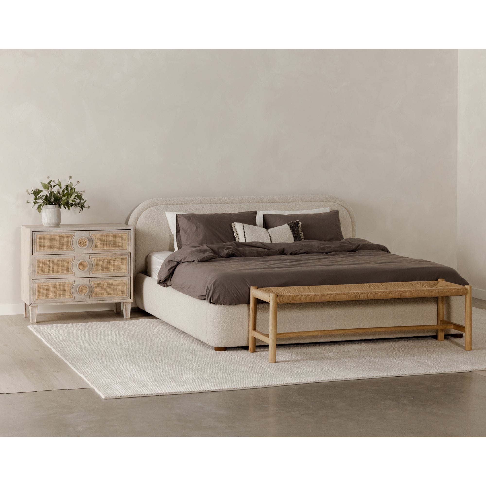 Moes Colin Queen Bed Oatmeal RN-1146-34-0