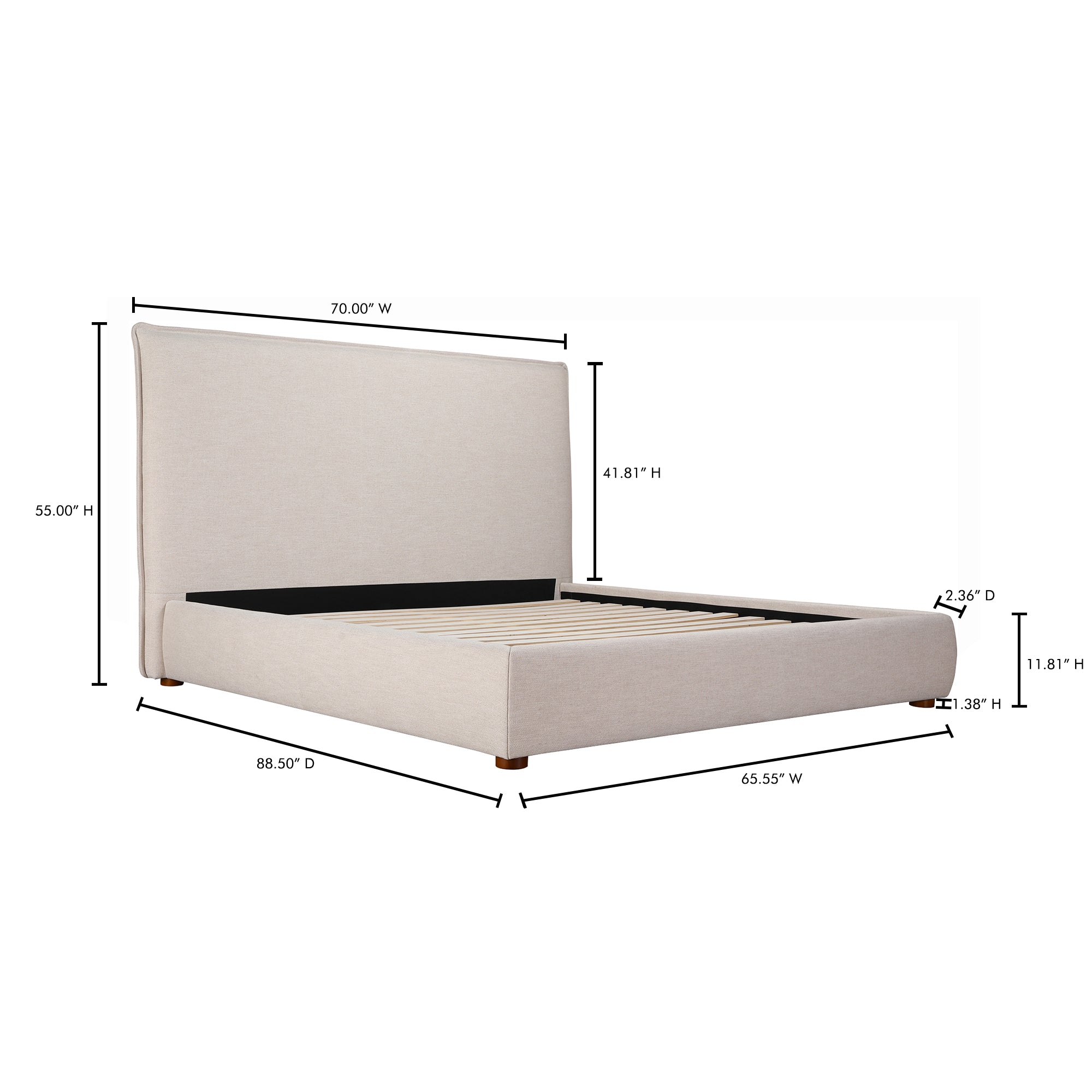 Moes Luzon Queen Bed Tall Headboard Wheat RN-1148-34-0