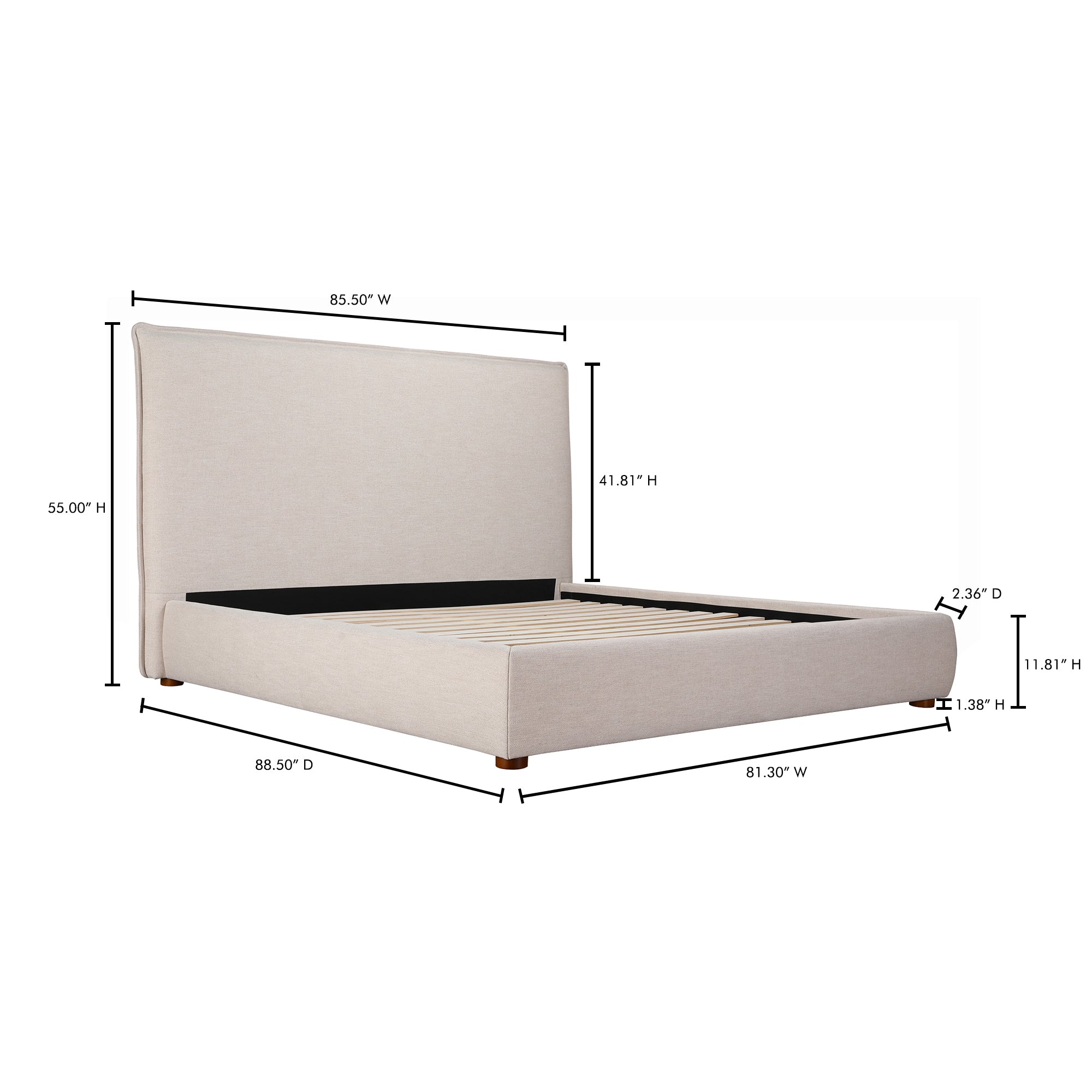 Moes Luzon King Bed Tall Headboard Wheat RN-1149-34-0