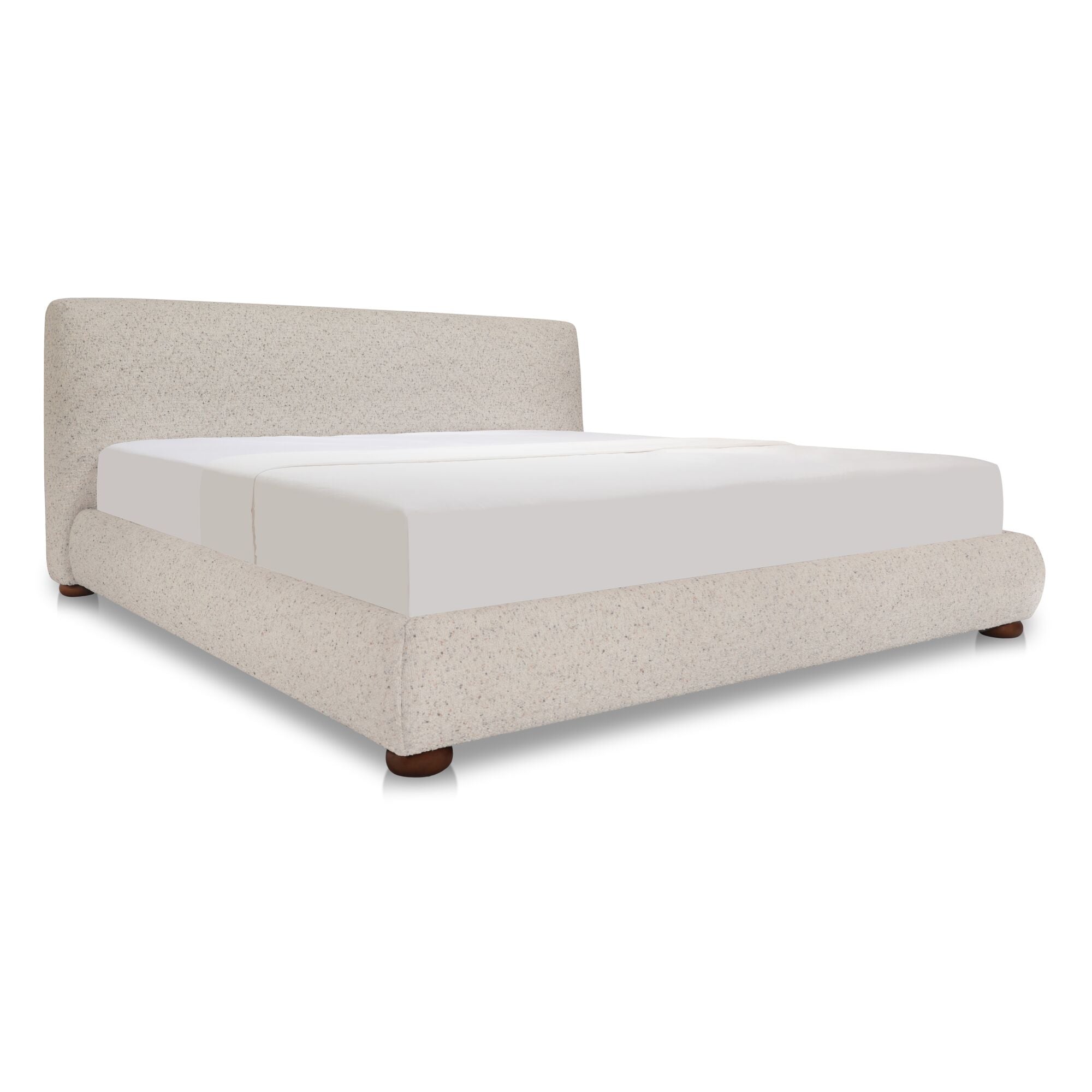 Moes Beau King Storage Bed Speckled Light Grey RN-1156-29-0
