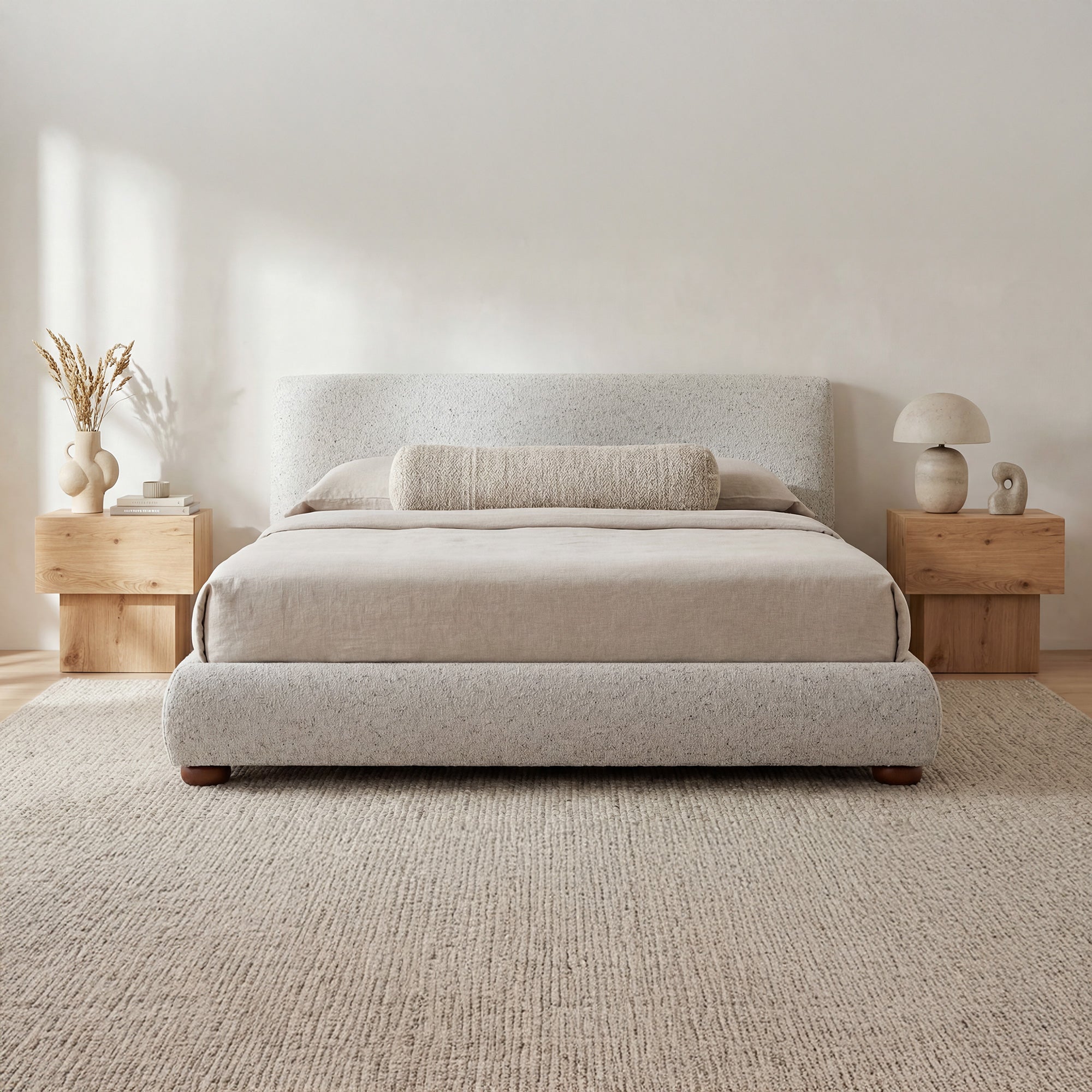 Moes Beau Queen Storage Bed Speckled Light Grey RN-1157-29-0