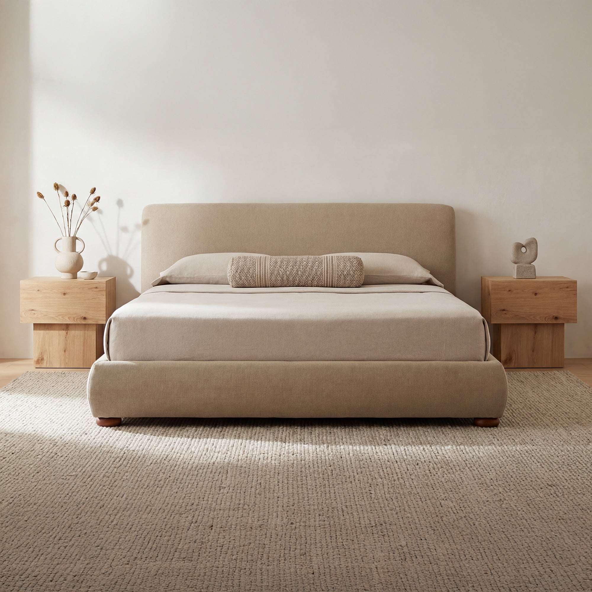 Moes Beau Queen Storage Bed Warm Beige RN-1157-34-0