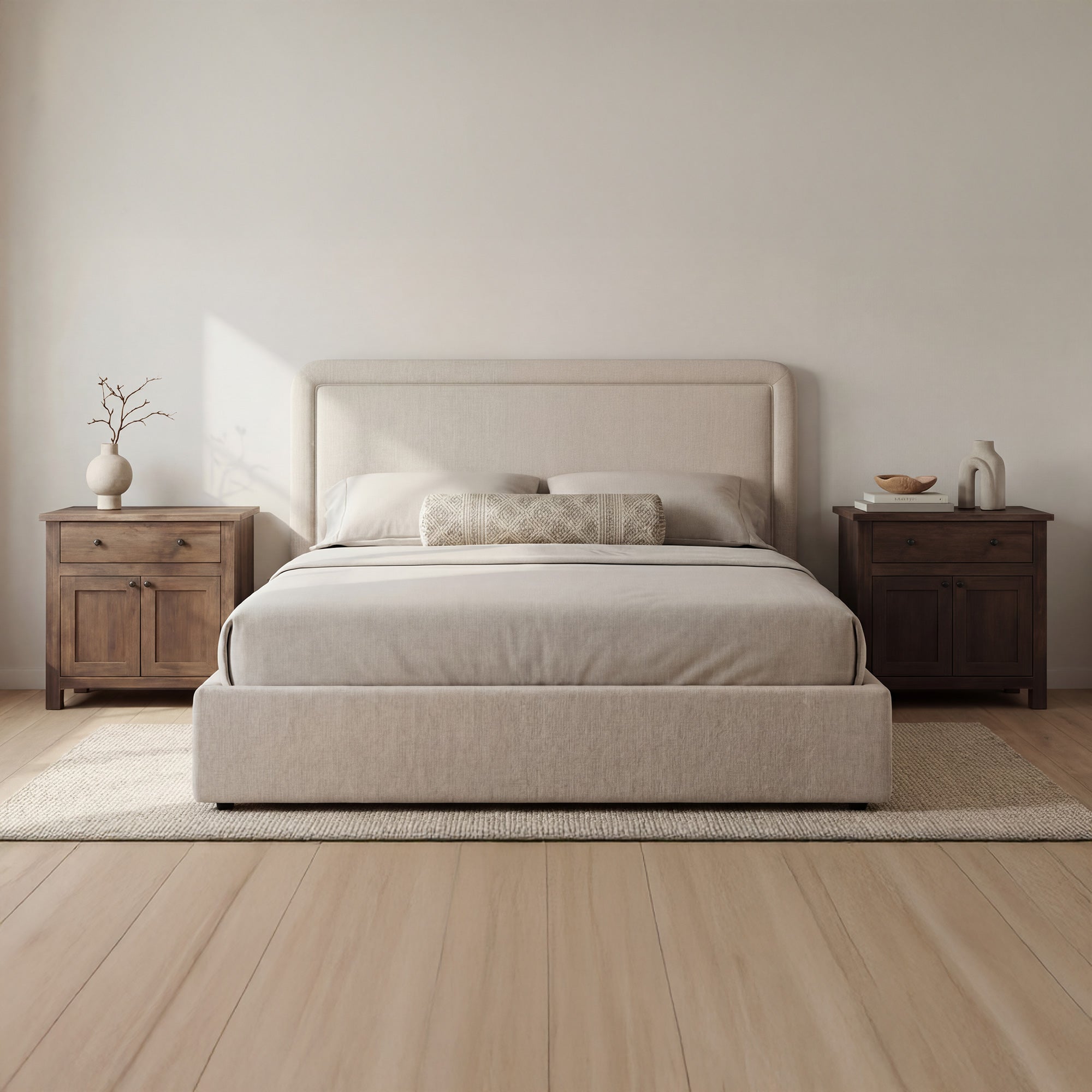 Moes Simon Queen Storage Bed Flecked Beige RN-1158-34-0