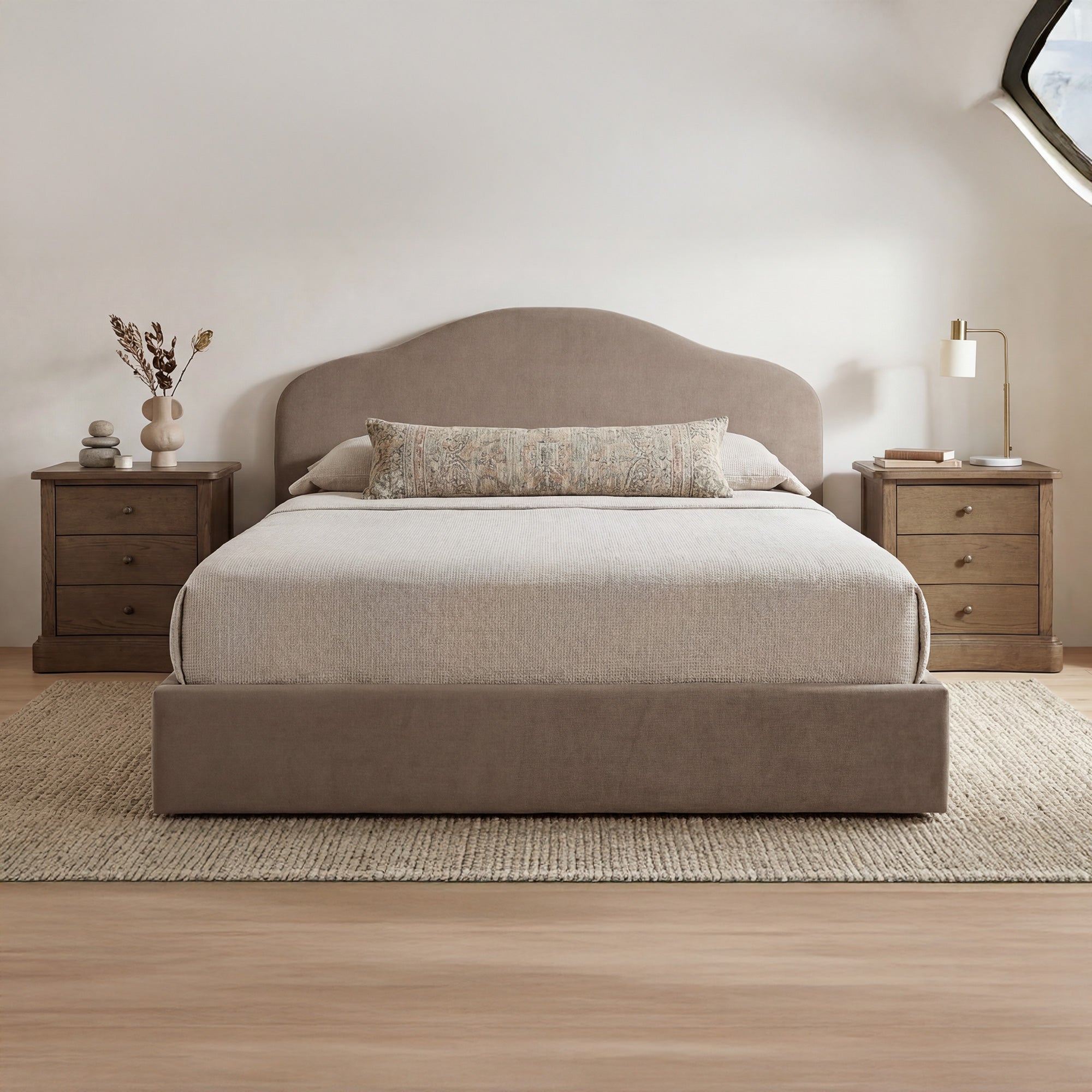 Moes Maggie King Storage Bed Taupe RN-1162-39-0