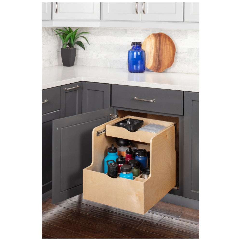 Wood Double Drawer Bottle Rollout