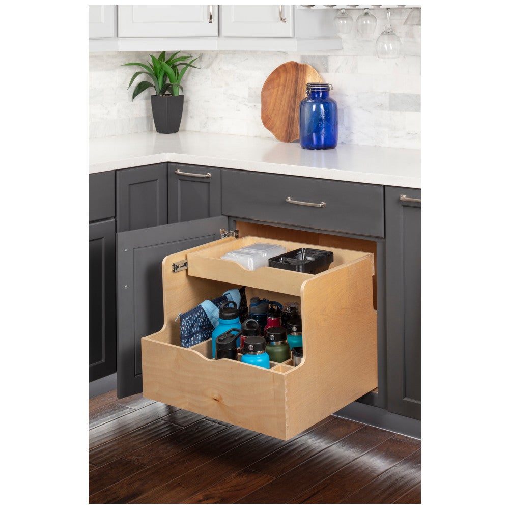 Wood Double Drawer Bottle Rollout
