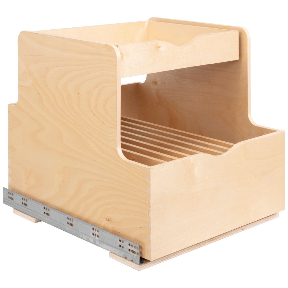 Wood Double Drawer Cookware Rollout
