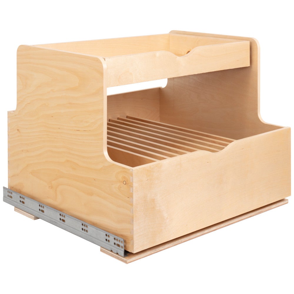 Wood Double Drawer Cookware Rollout