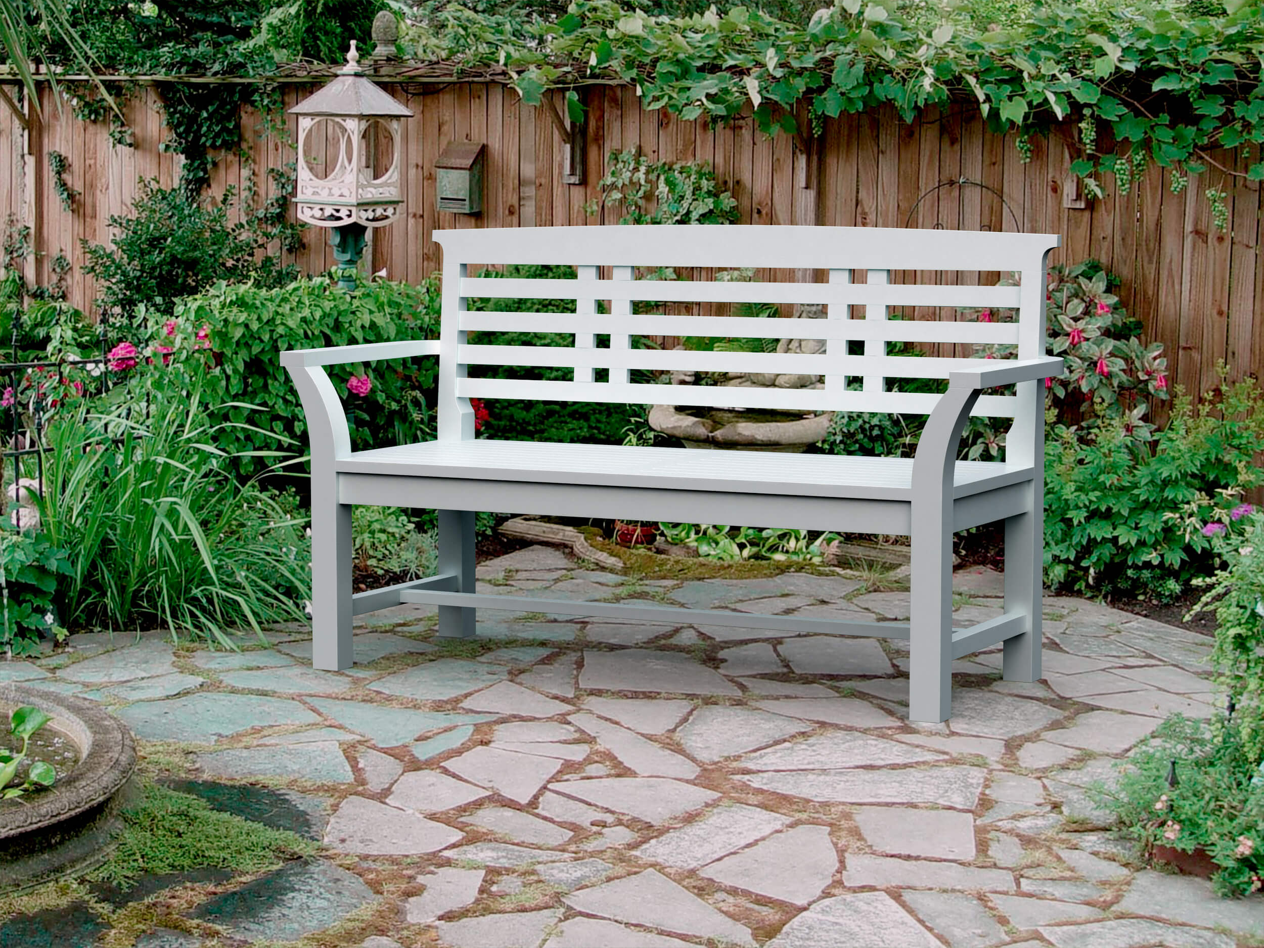 Sakura 2-Seater Bench In White