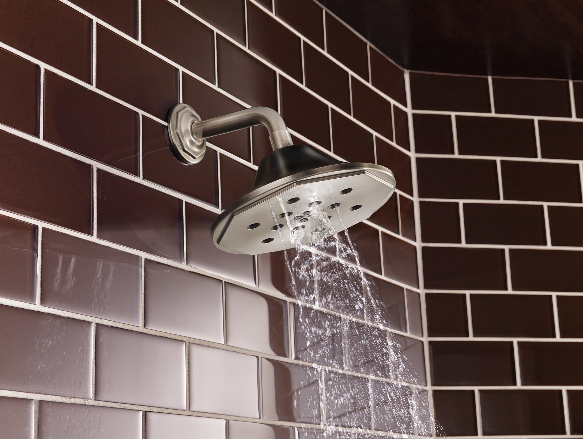 Brizo Rook® 8” H<sub>2</sub>Okinetic<sup>®</sup> Round Multi-Function Wall Mount Showerhead