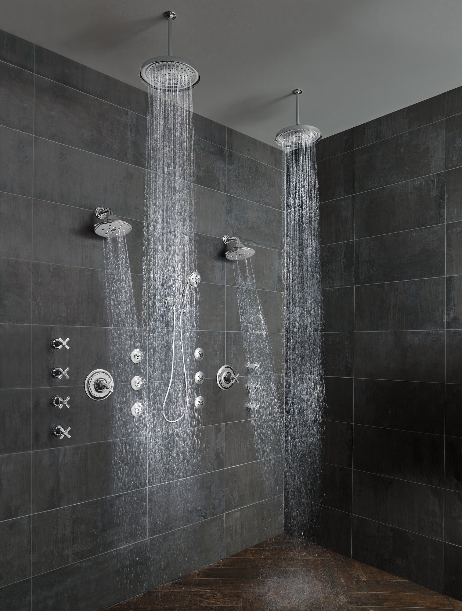 Brizo Rook® 8” H<sub>2</sub>Okinetic<sup>®</sup> Round Multi-Function Wall Mount Showerhead