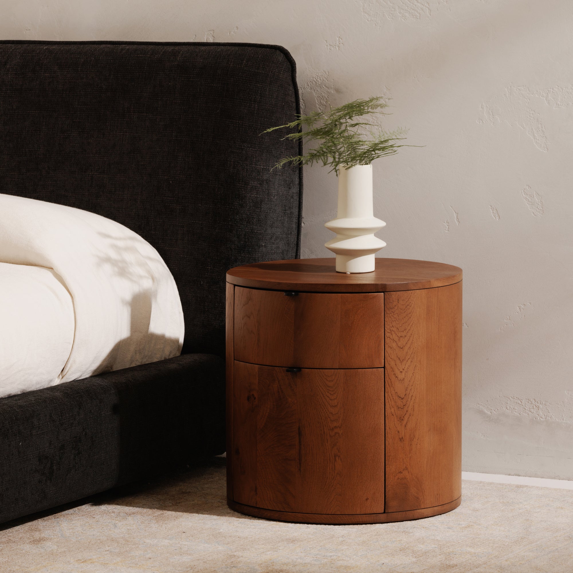 Moes Theo Two Drawer Nightstand Brown RP-1011-03