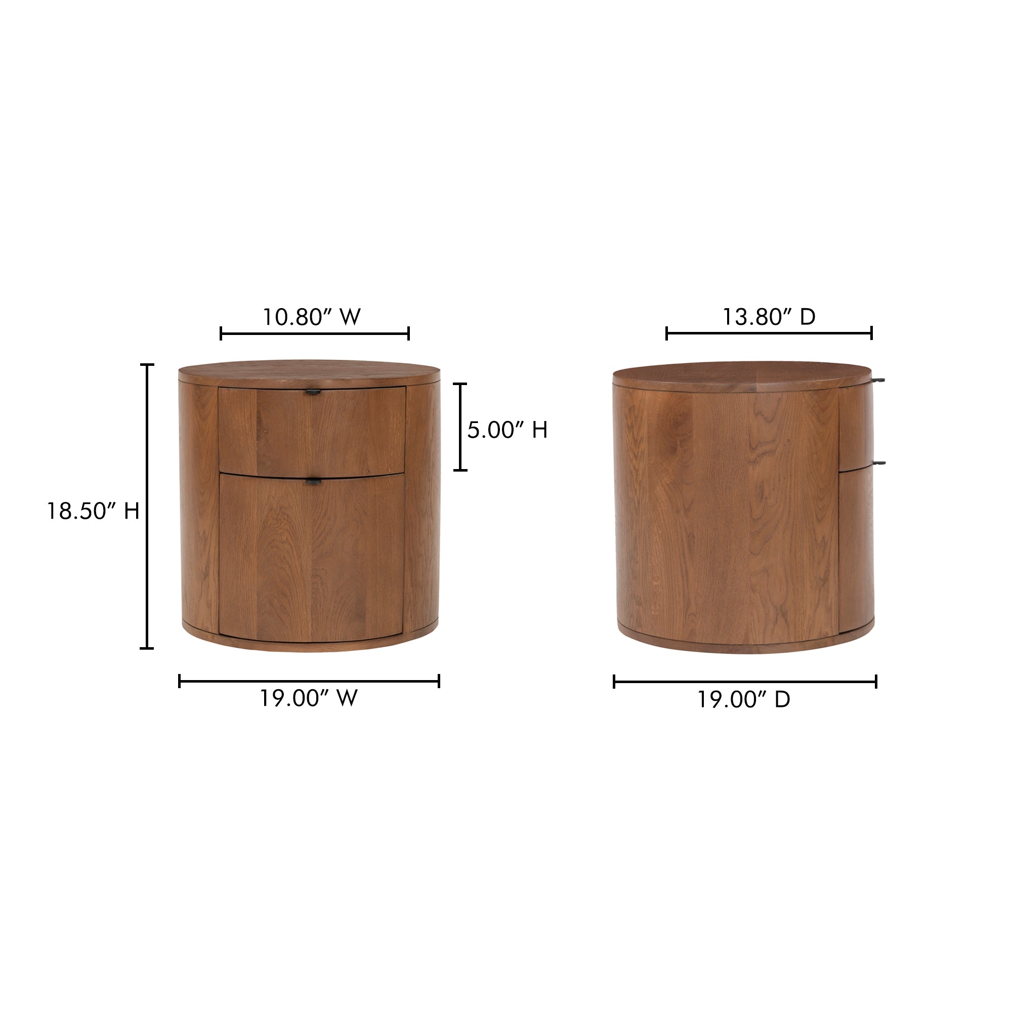 Moes Theo Two Drawer Nightstand Brown RP-1011-03