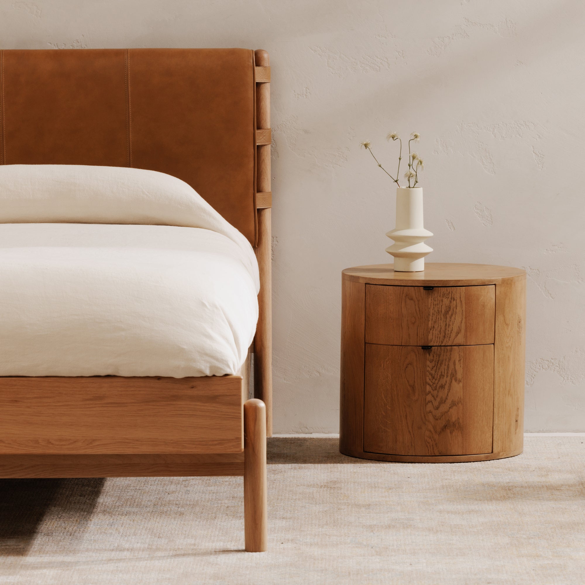 Moes Theo Two Drawer Nightstand Natural RP-1011-24