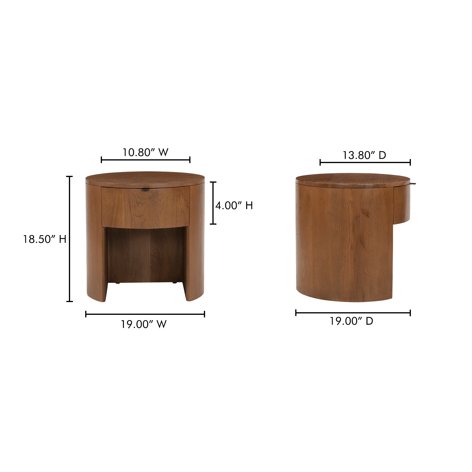 Moes Theo One Drawer Nightstand Brown RP-1012-03