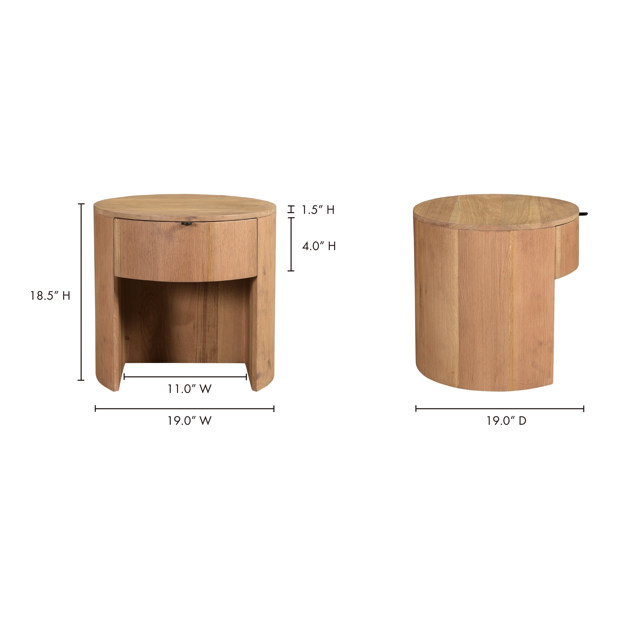 Moes Theo One Drawer Nightstand Natural RP-1012-24