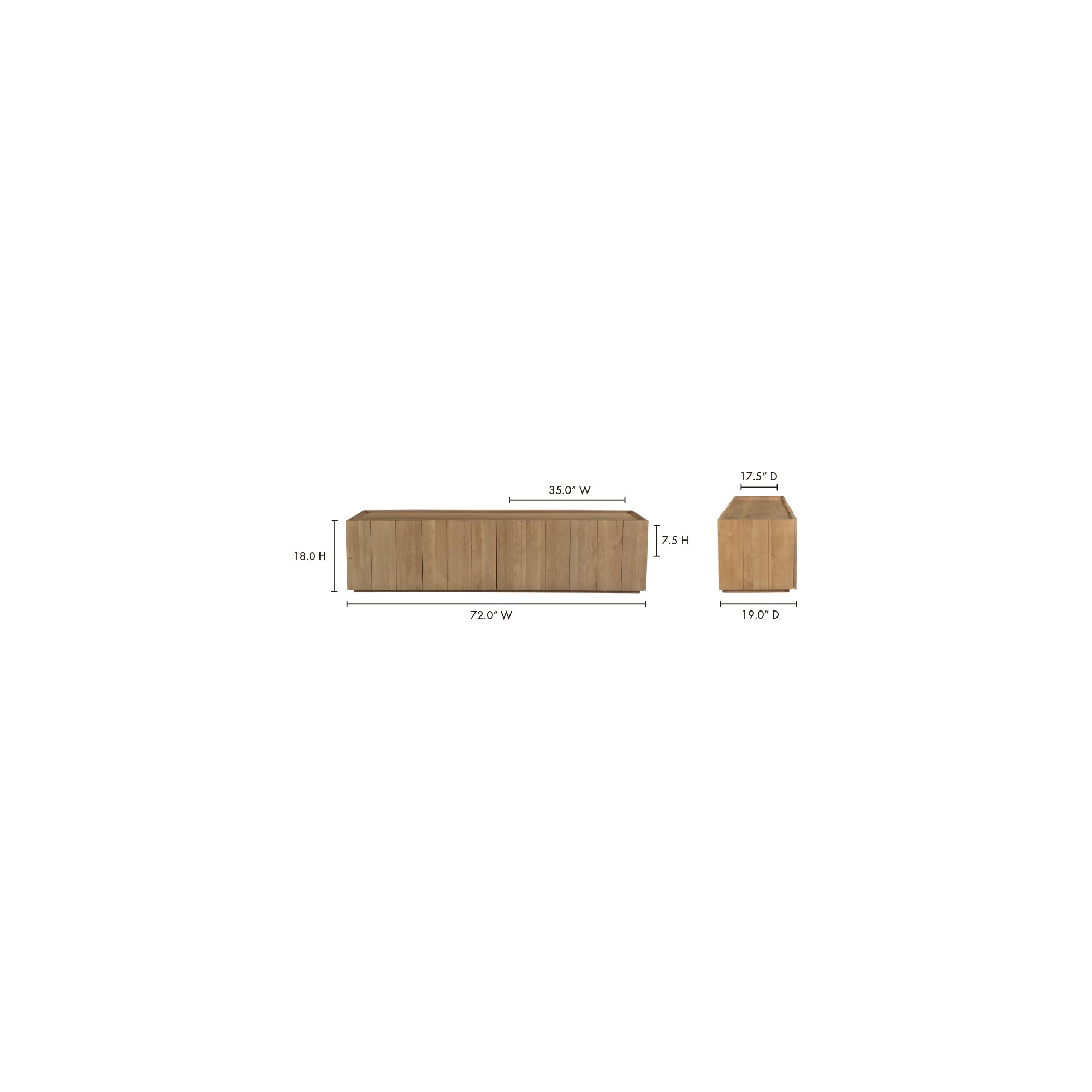 Moes Plank Media Cabinet Natural RP-1021-24