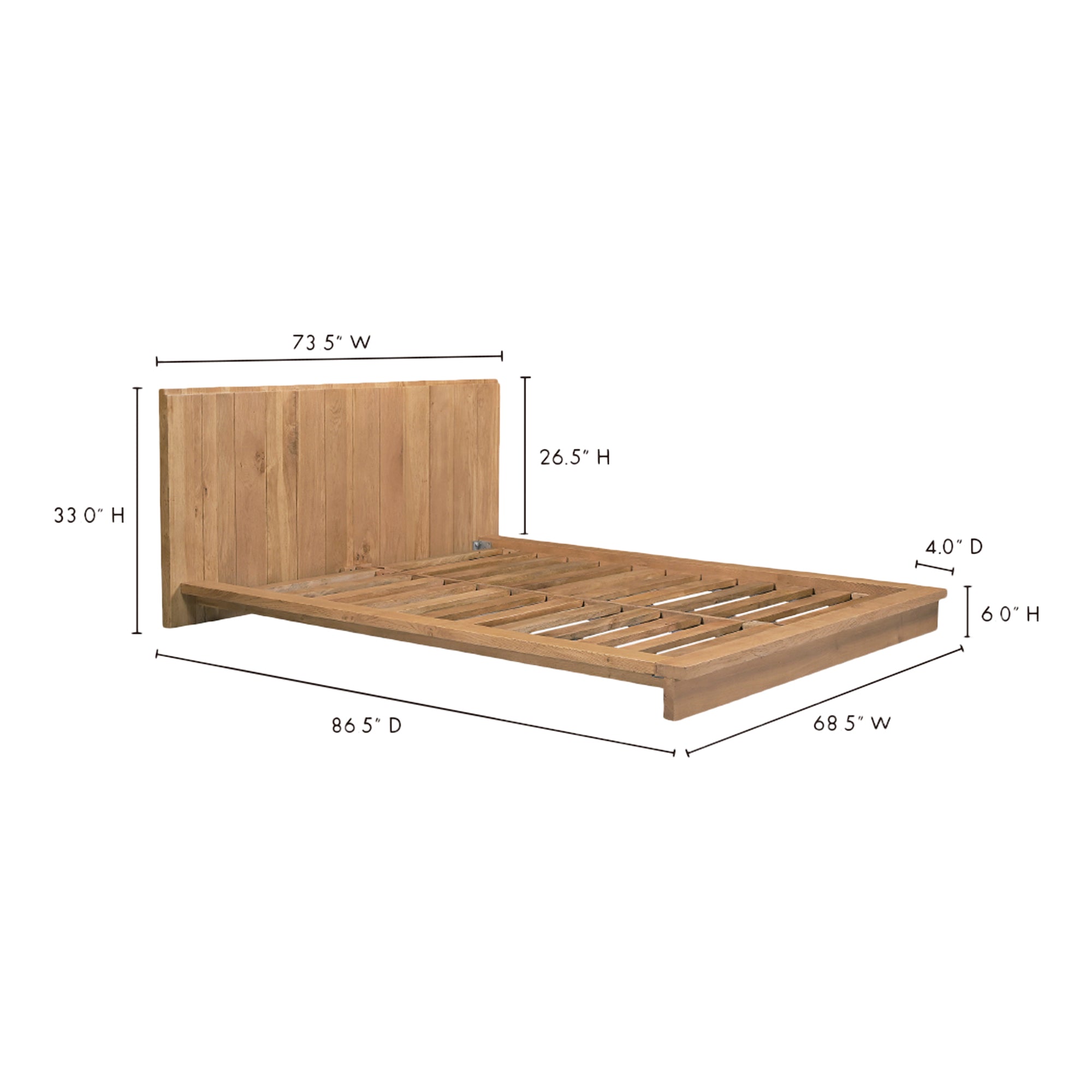 Moes Plank Queen Bed RP-1040-24-0