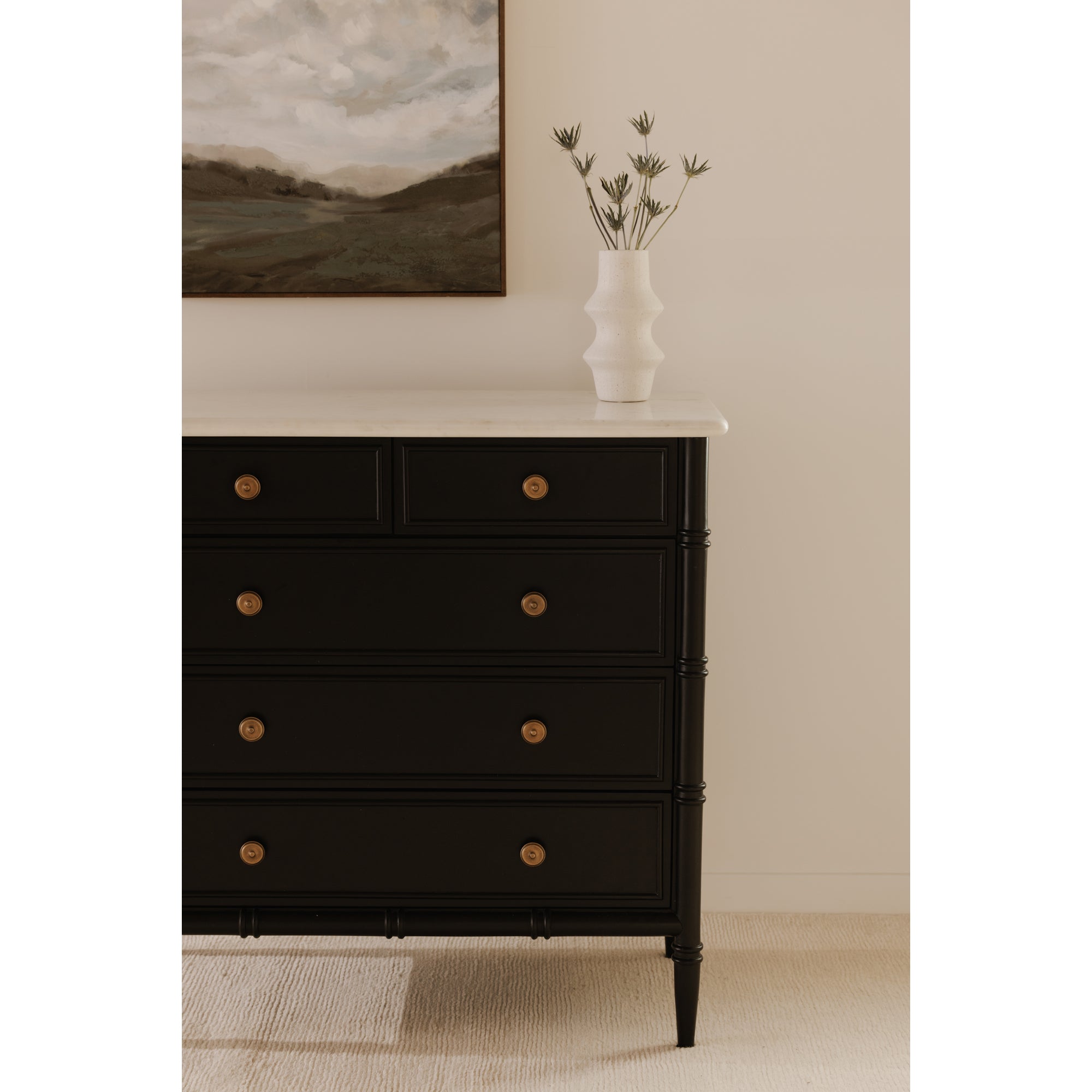 Moes Eleanor 5 Drawer Chest Black RP-1060-02
