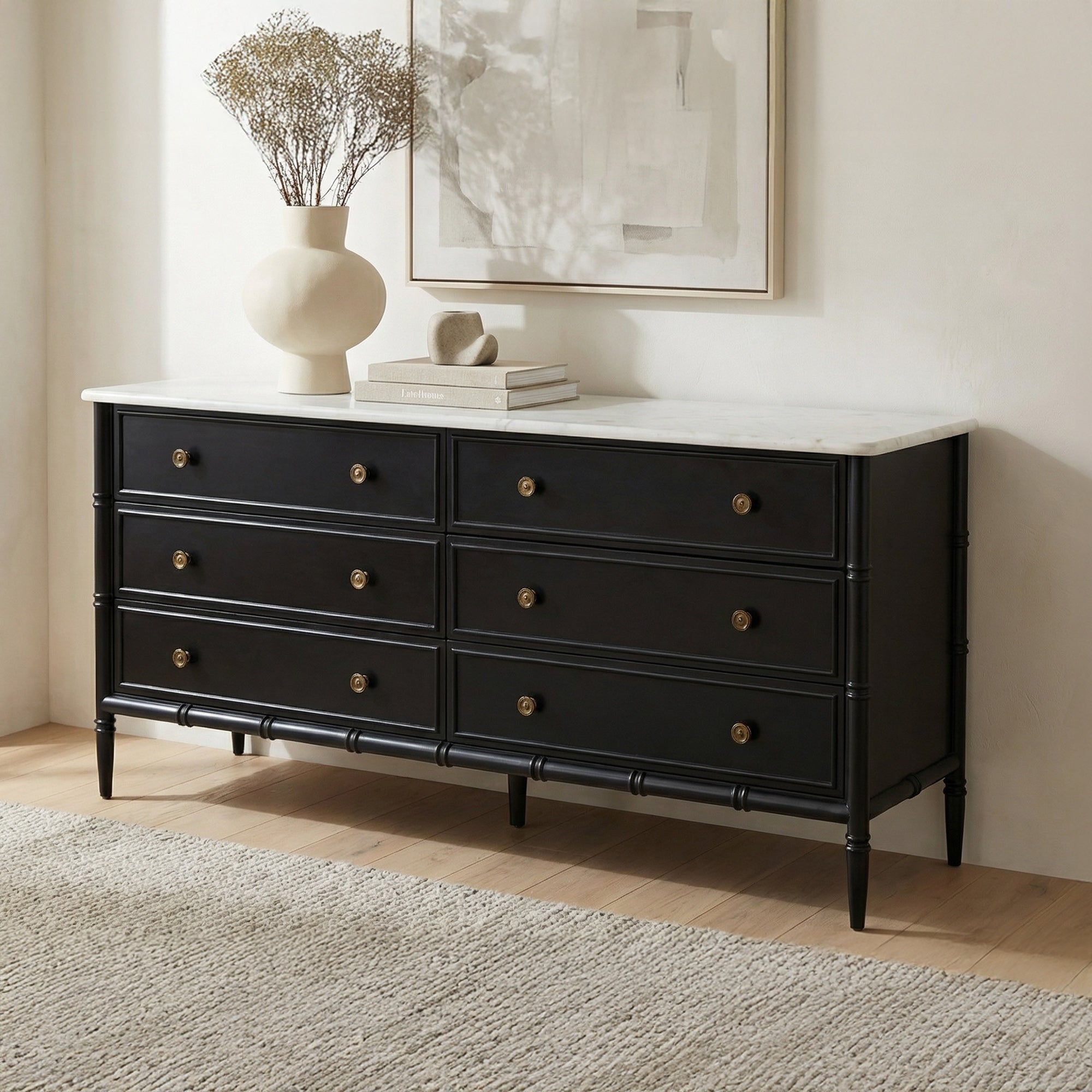 Moes Eleanor 6 Drawer Dresser Black RP-1061-02