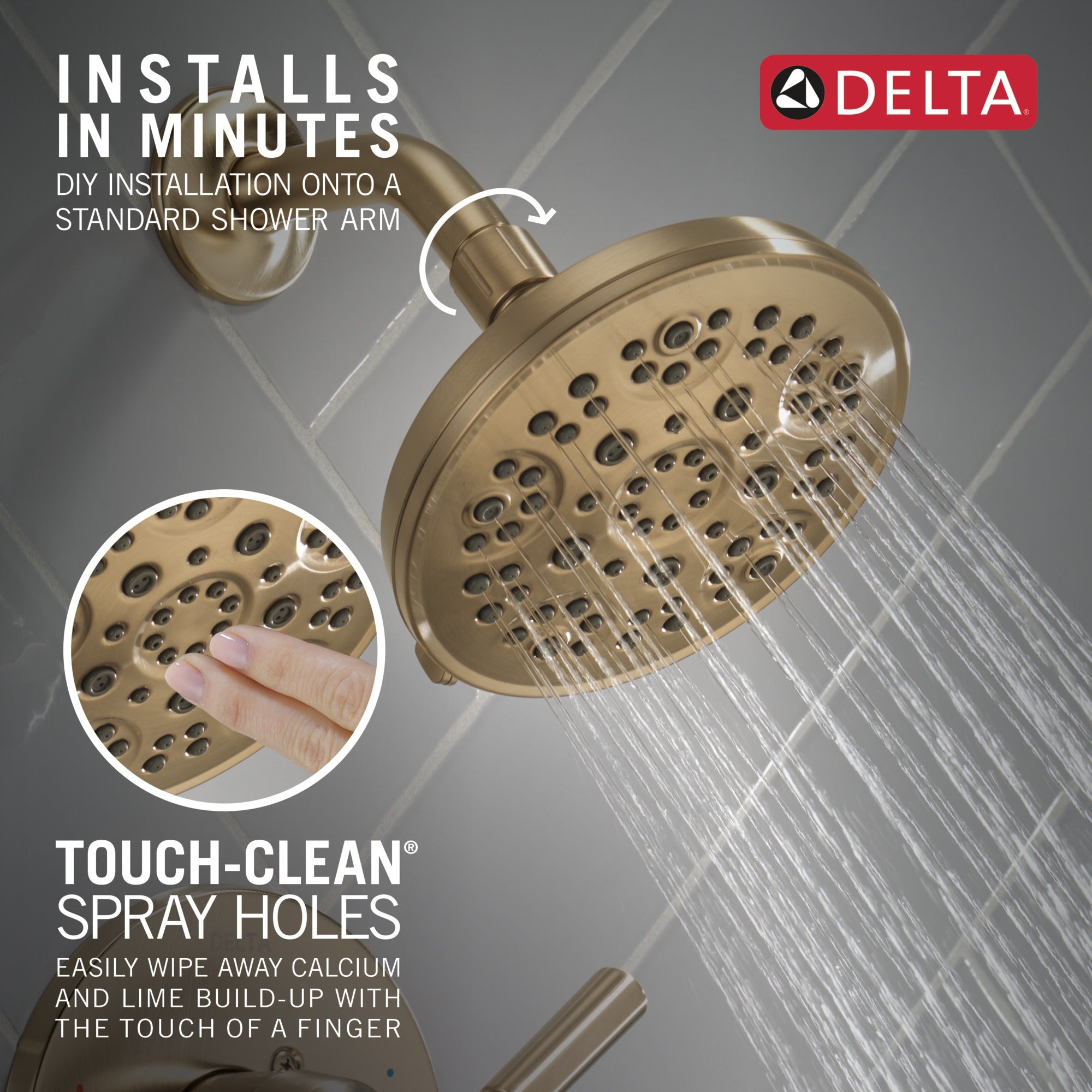 Delta Universal Showering Components Fixed 5-Setting Showerhead