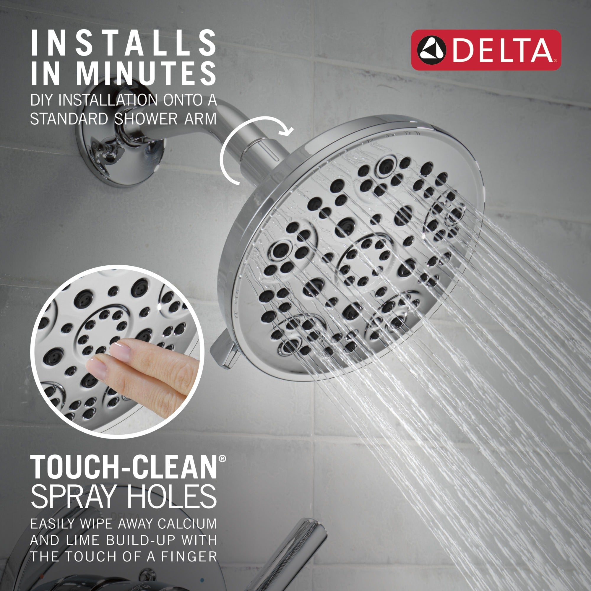 Delta Universal Showering Components Fixed 5-Setting Showerhead