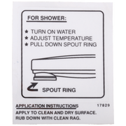 Delta Other Decal - Tub Spout - Pull-Down Diverter