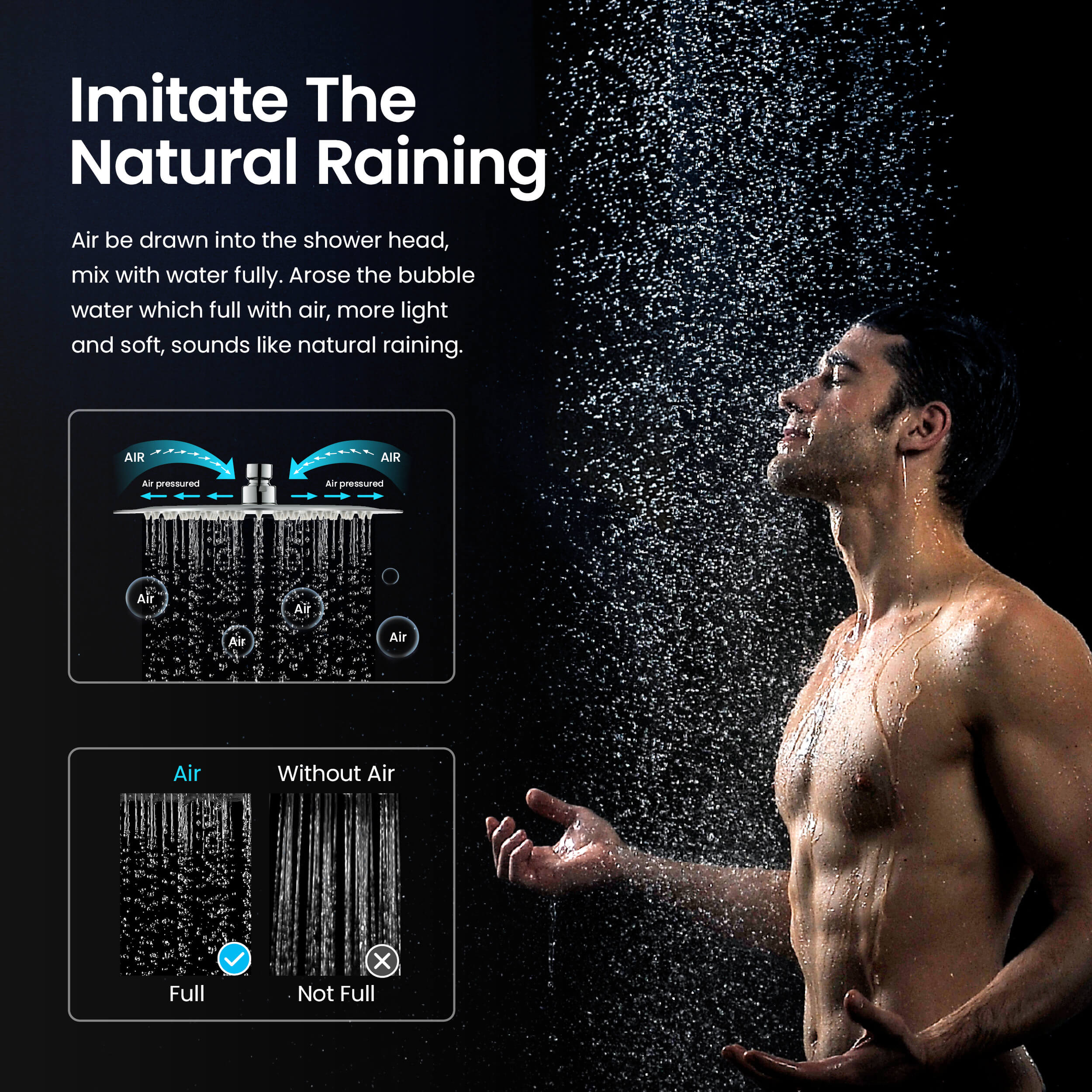 Quadra 12" Metal Rain Shower Head 2mm Ultra Thin Profile