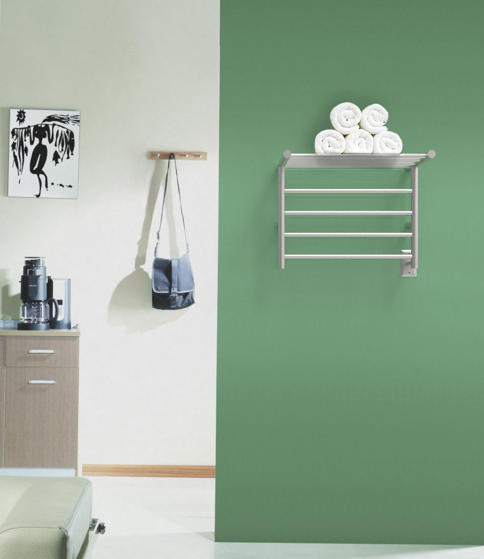 Amba Radiant Shelf Hardwired + Plug-in Combo 8 Bar Towel Warmer